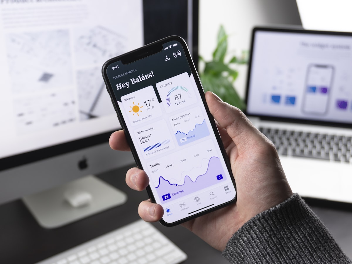 Mobile-first design concept on a smartphone screen